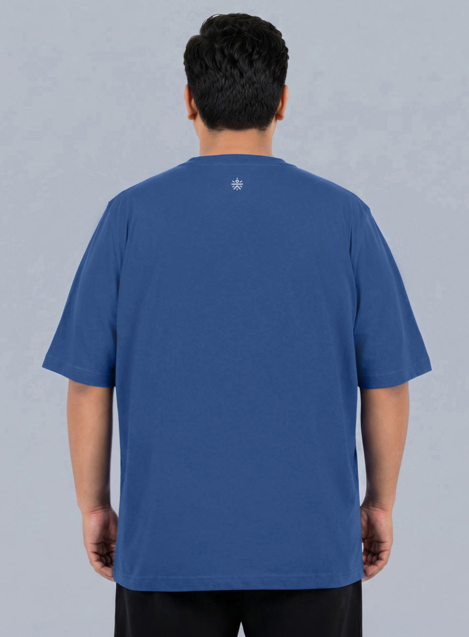 Men's Blue Cult Print Plus Size Graphic T-shirt