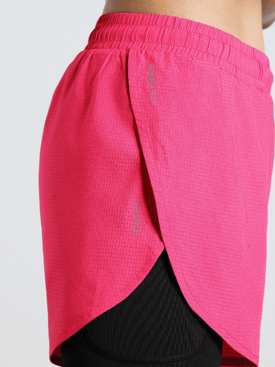 Women's Pink CULT ZERO Ultra Marathon Shorts with In-Built Tights