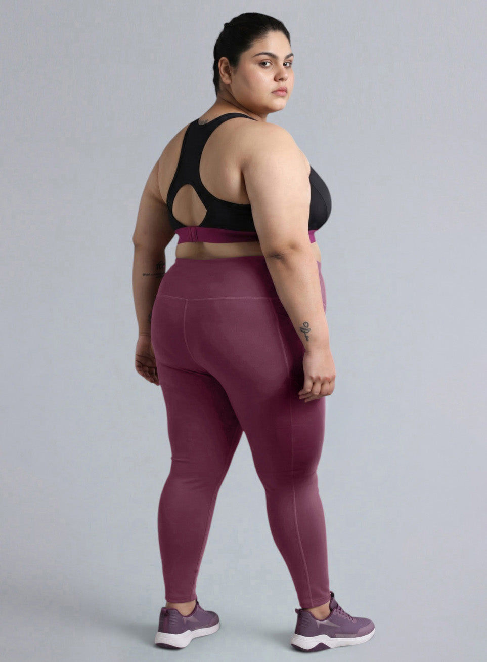 Women's Black Run Forward High Support Plus Size Bra