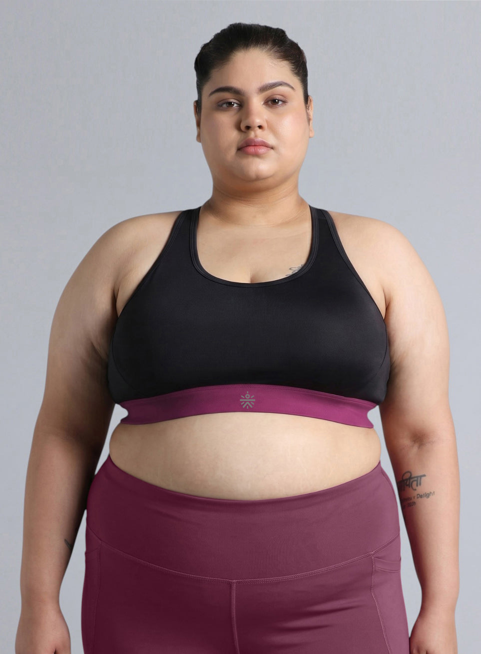 Women's Black Run Forward High Support Plus Size Bra