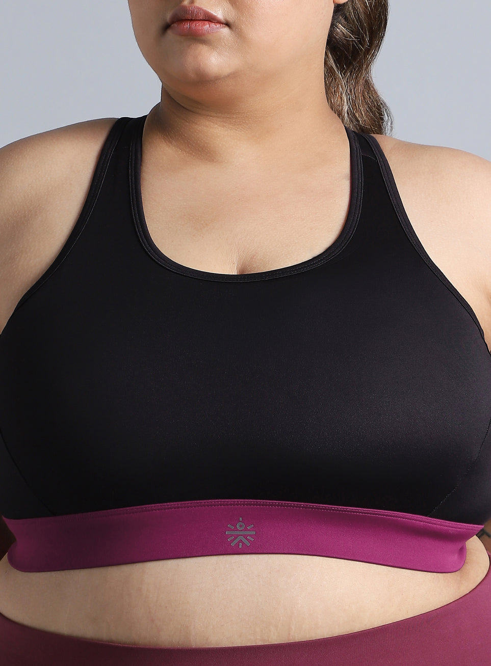 Women's Black Run Forward High Support Plus Size Bra