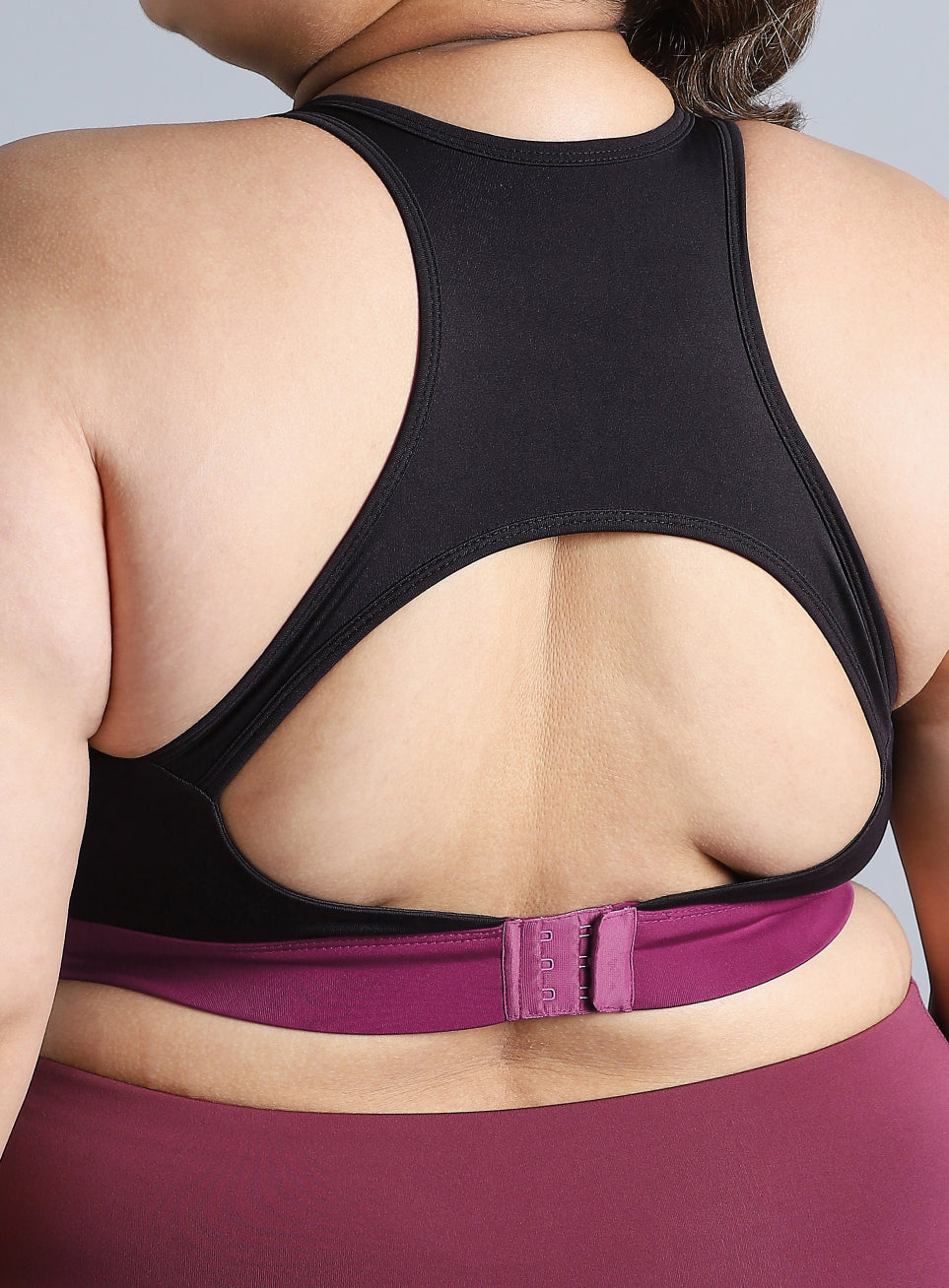Women's Black Run Forward High Support Plus Size Bra