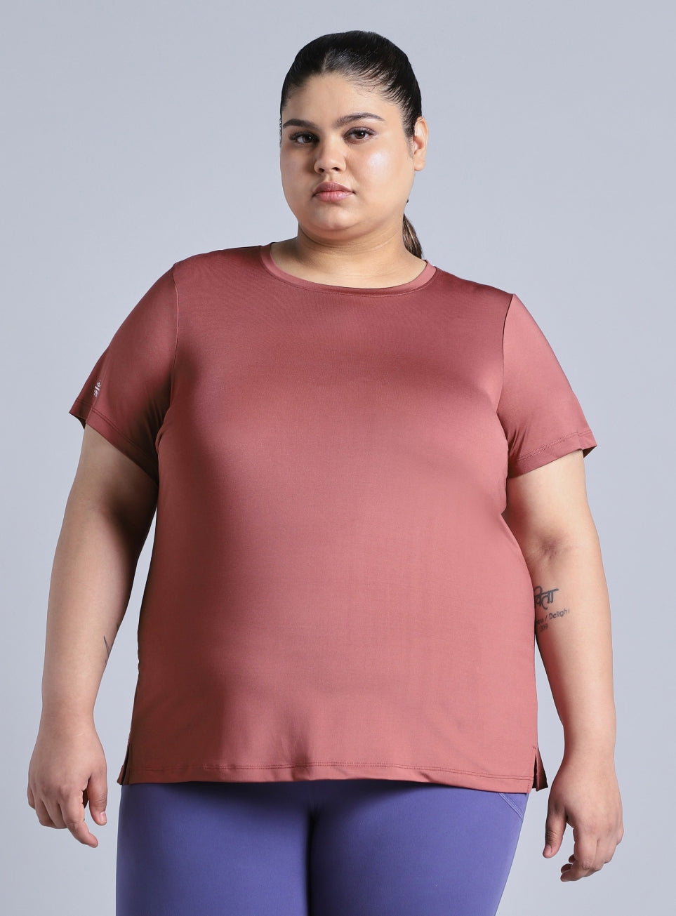 Women's Pink Plus Size Back Vent Training Tee