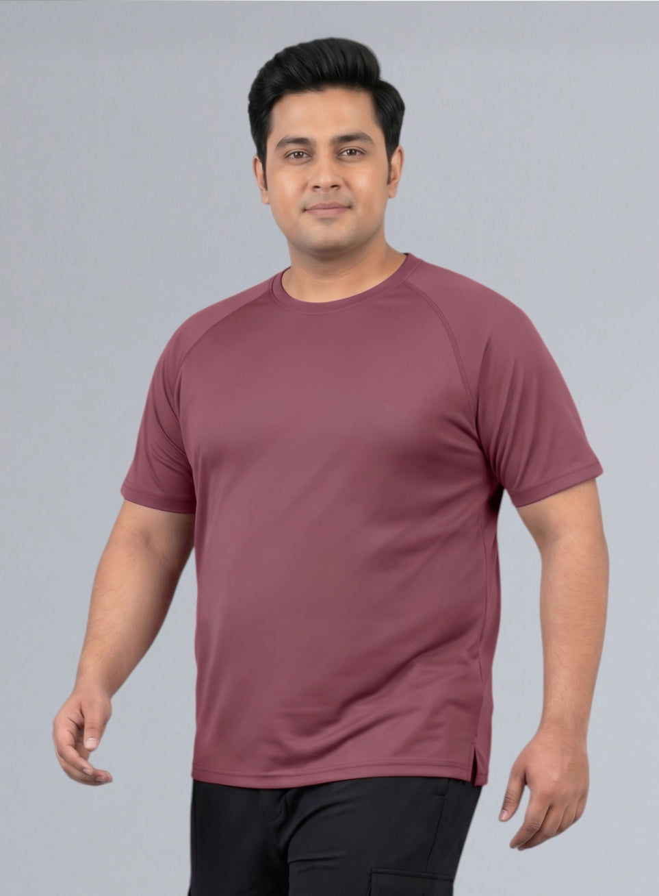 Men's Pink Ultimate Running Plus Size Regular Fit T-shirt