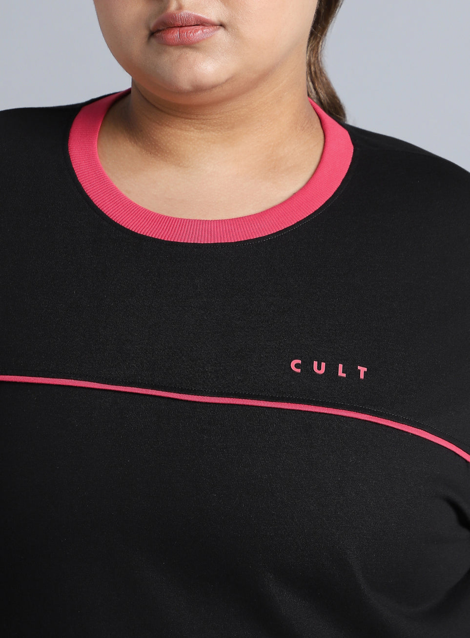 Women's Black Cult Classic Oversized Fit Plus Size T-shirt