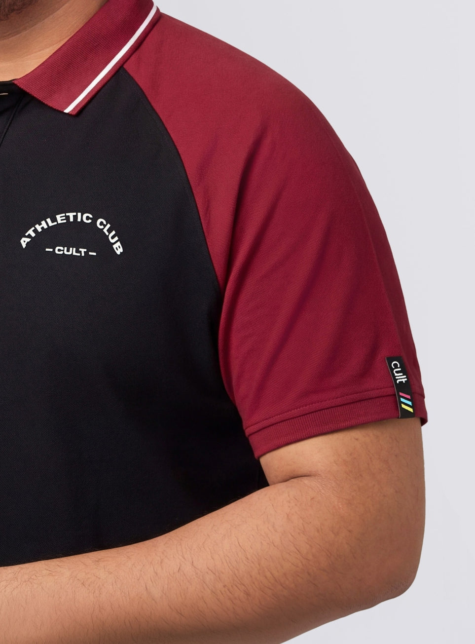 Men's Black Athletic Club Plus Size Polo T-shirt