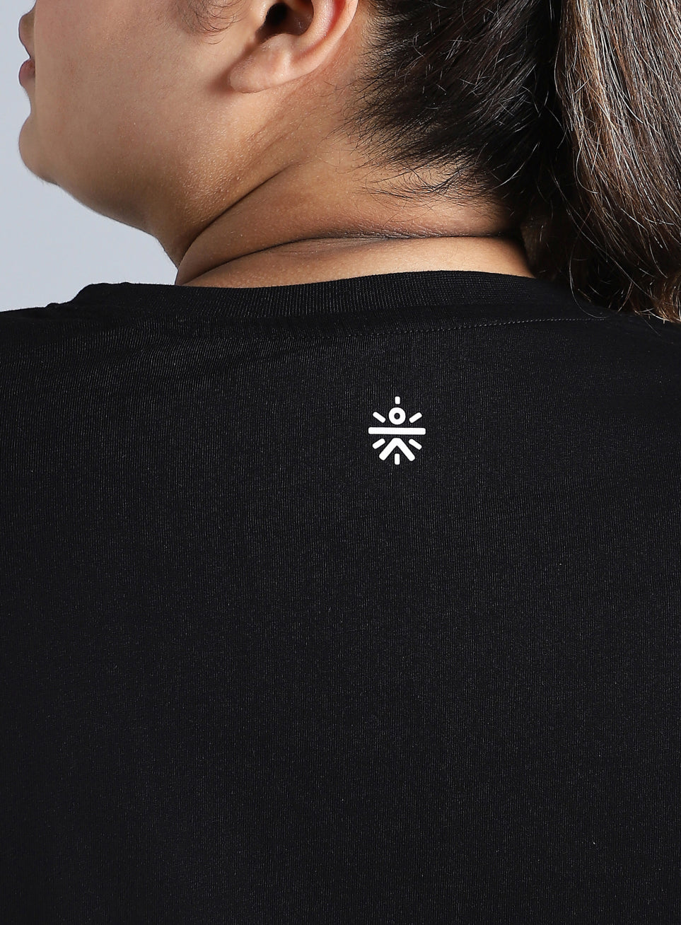 Women's Black Printed Oversized Fit Plus Size T-shirt
