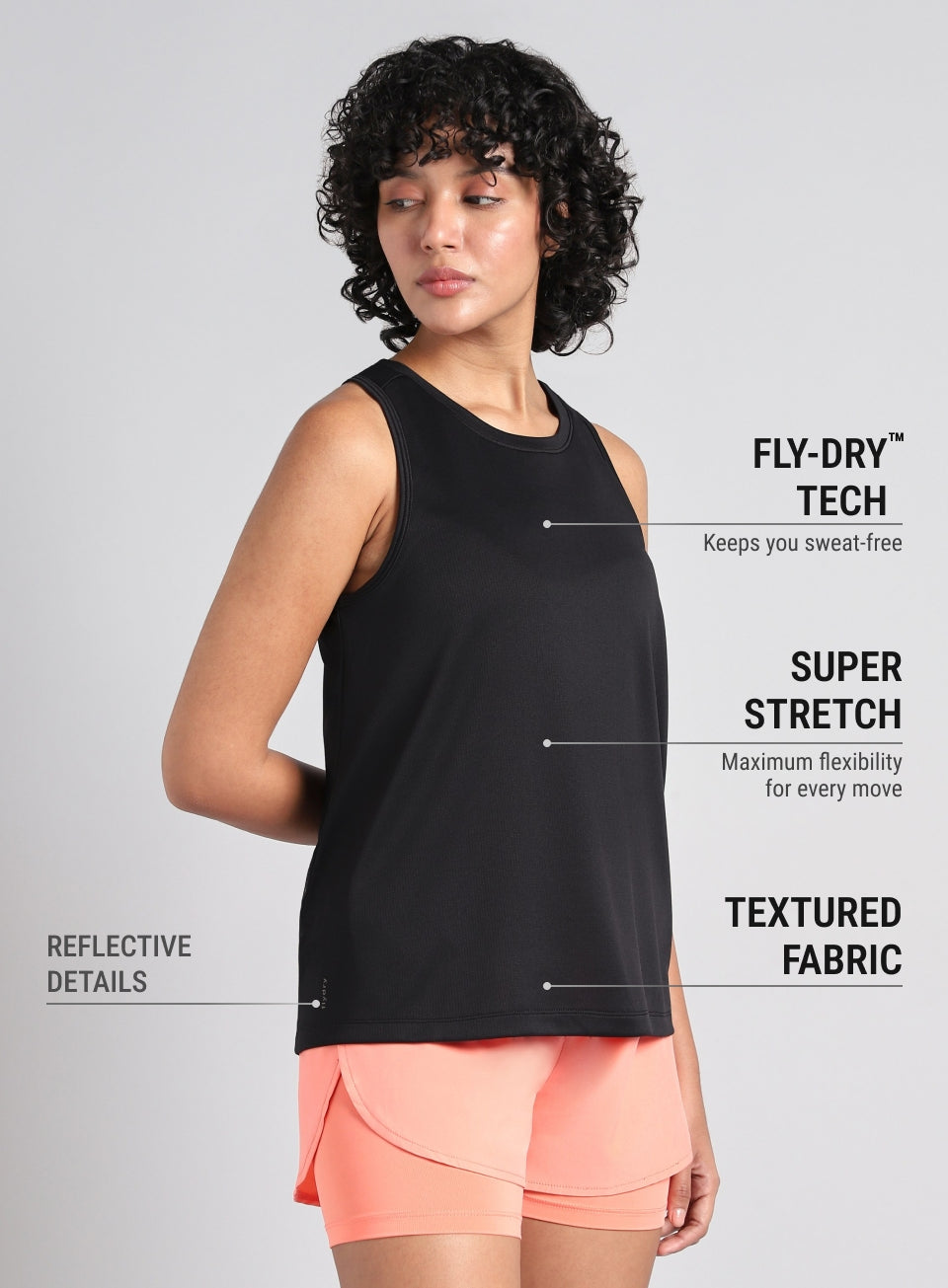 Women's Black After Dark Running Tank