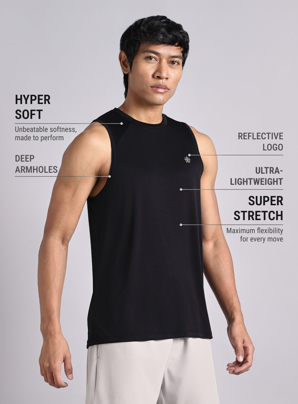 Men's Black Dark Series Running Tank
