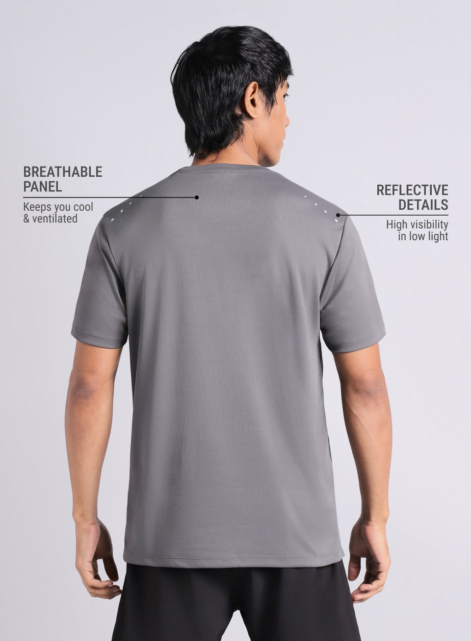 Men's Dark Grey After Dark Running T-shirt