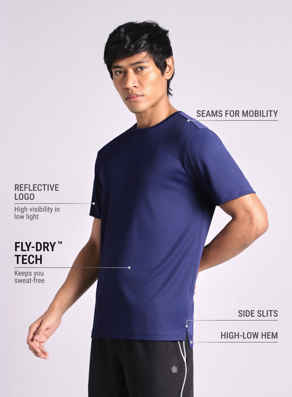 Men's Navy Afetr Dark Running T-shirt