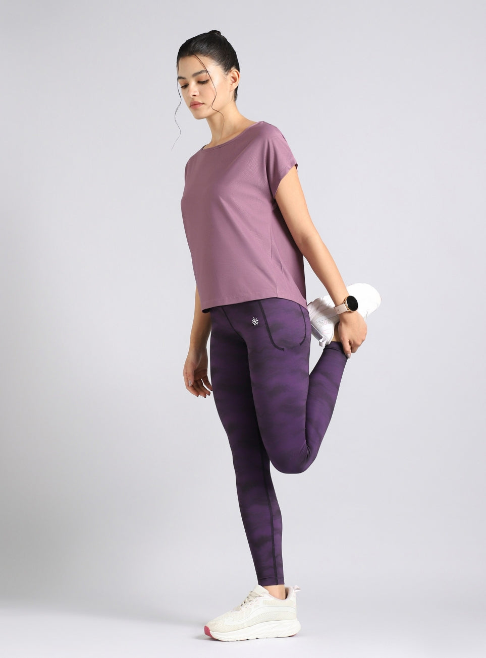 Women's Purple Premium Jacquard Knit Aqua Top