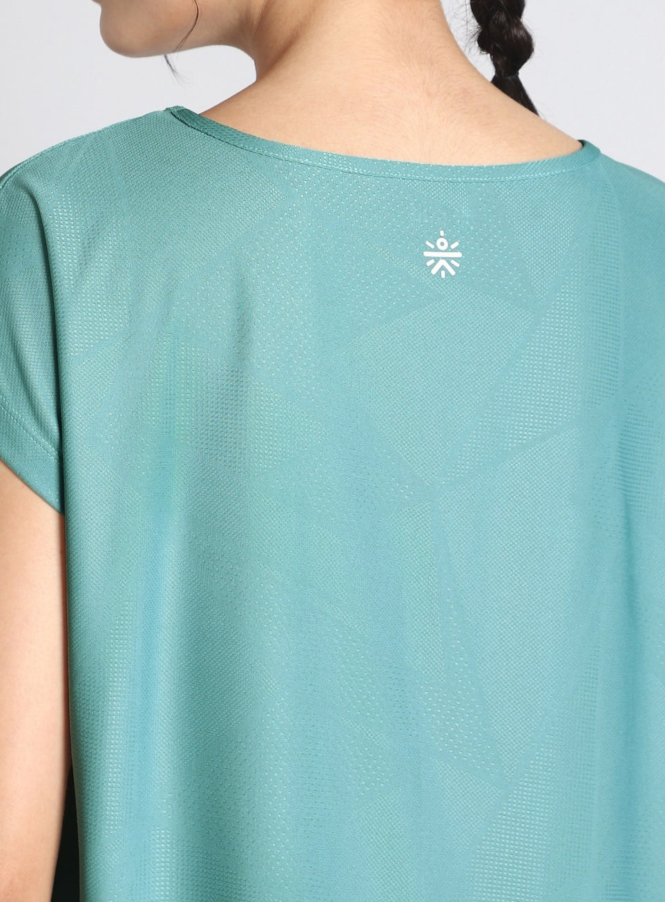 Women's Black Premium Jacquard Knit Aqua Top