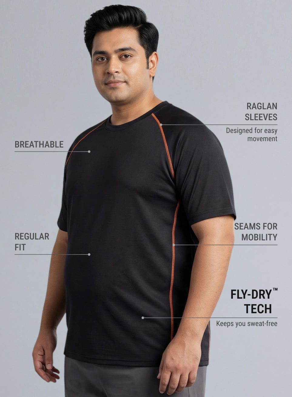 Men's Black Everyday Workout Train T-shirt