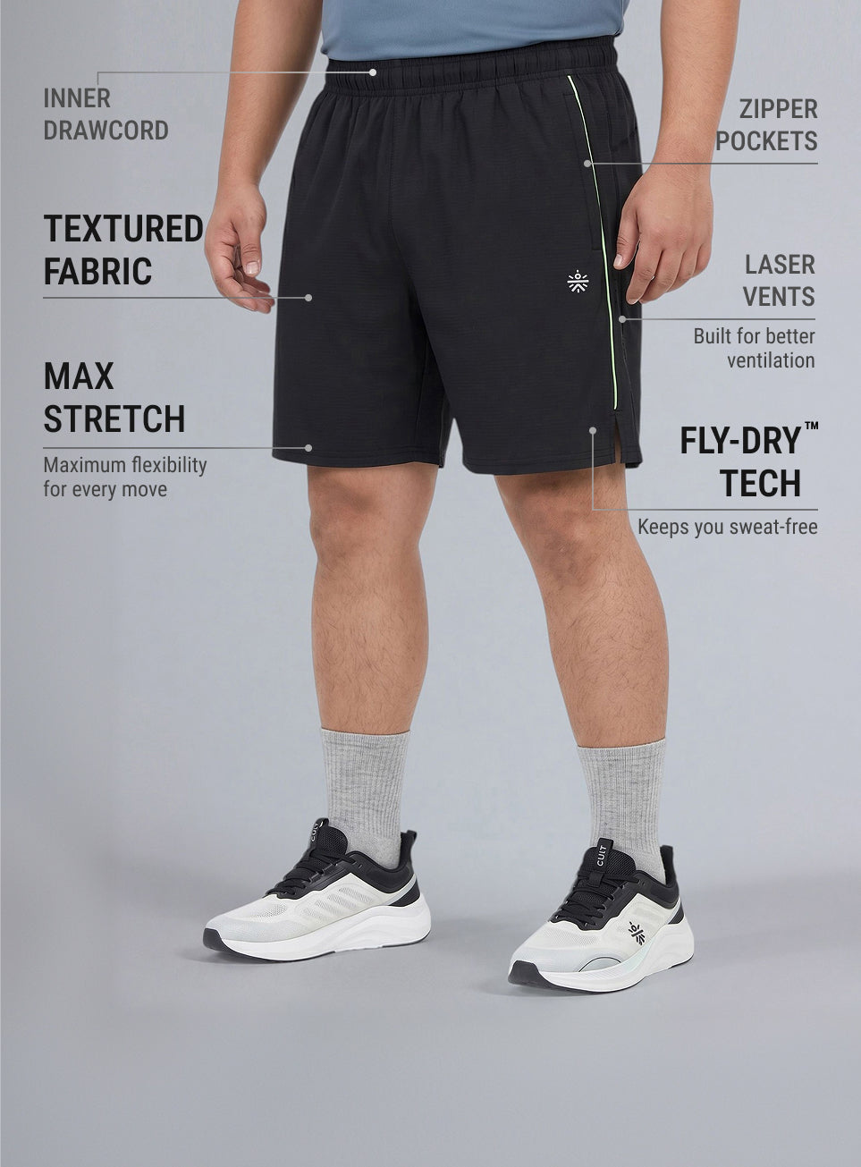 Men's Black Air Flex Plus Size Training Shorts