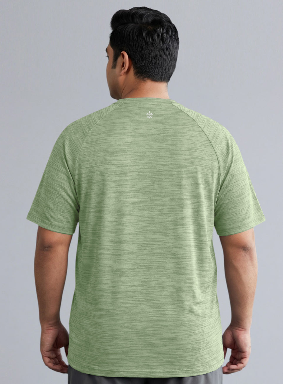 Men's Green Textured Performance Plus Size T-shirt