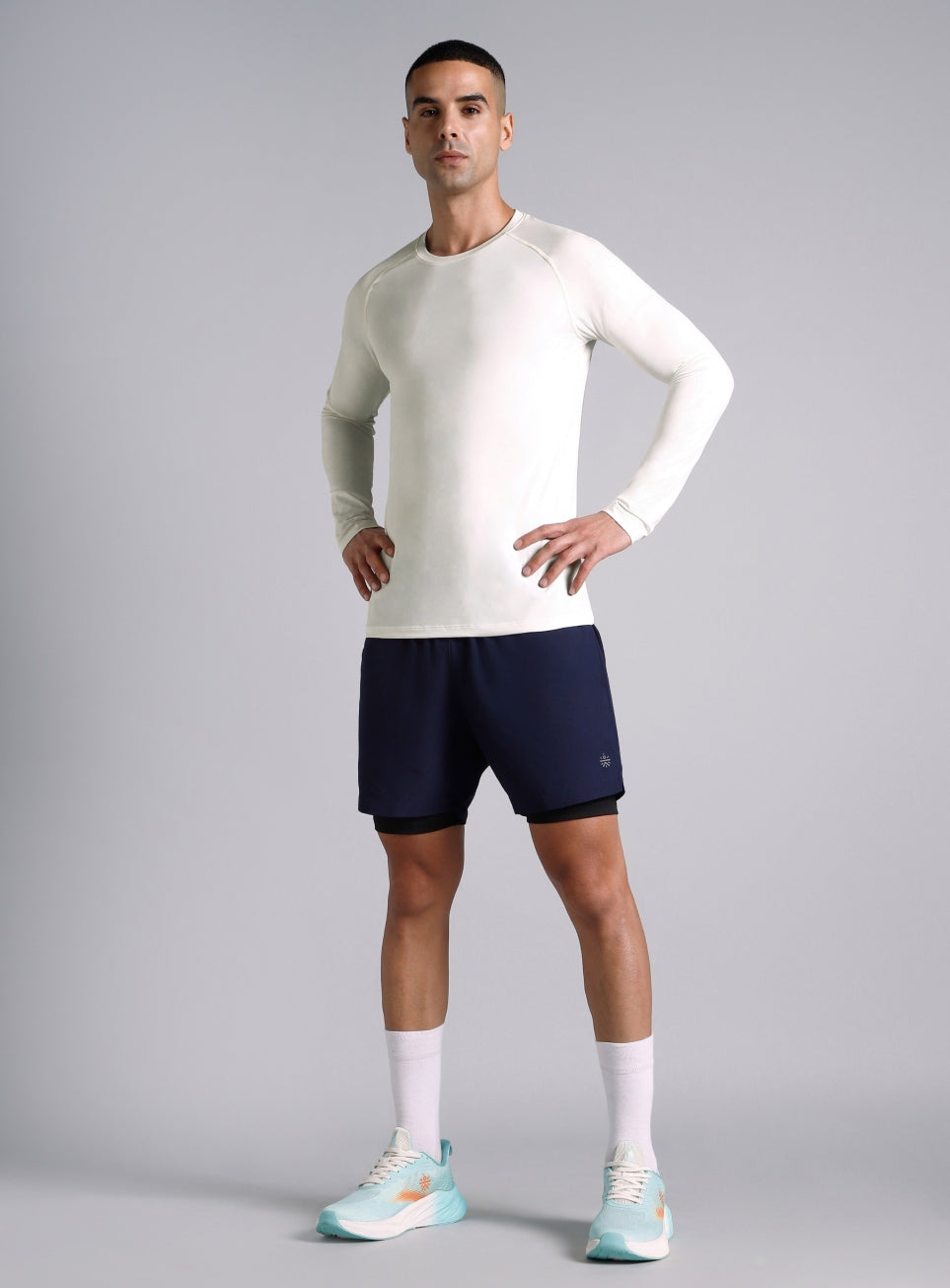 Men's White Base Layer Run Full Sleeve T-shirt