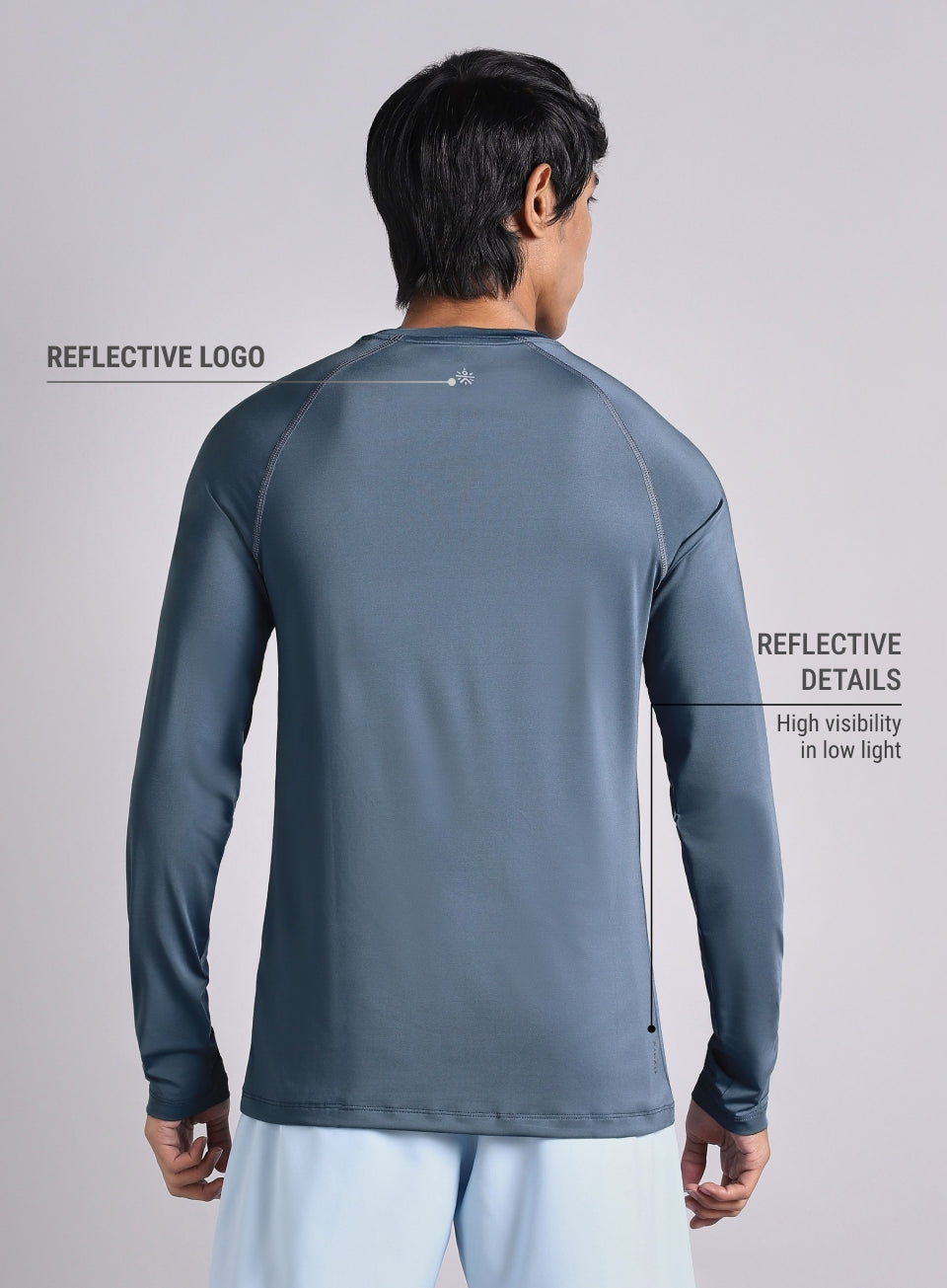 Men's Blue Base Layer Run Full Sleeve T-shirt