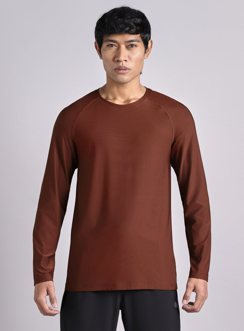 Men's Brown Base Layer Run Full Sleeve T-shirt