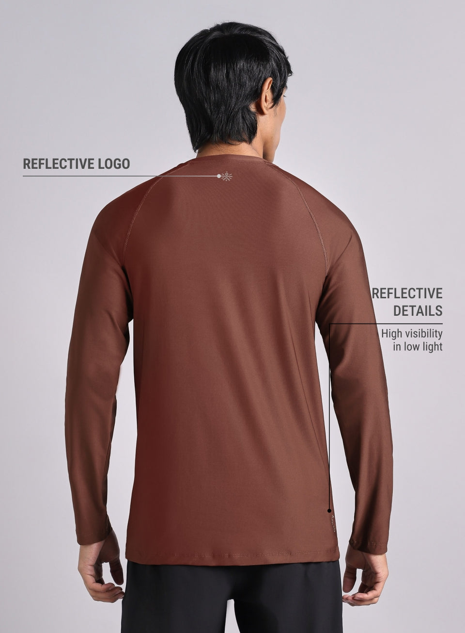 Men's Brown Base Layer Run Full Sleeve T-shirt