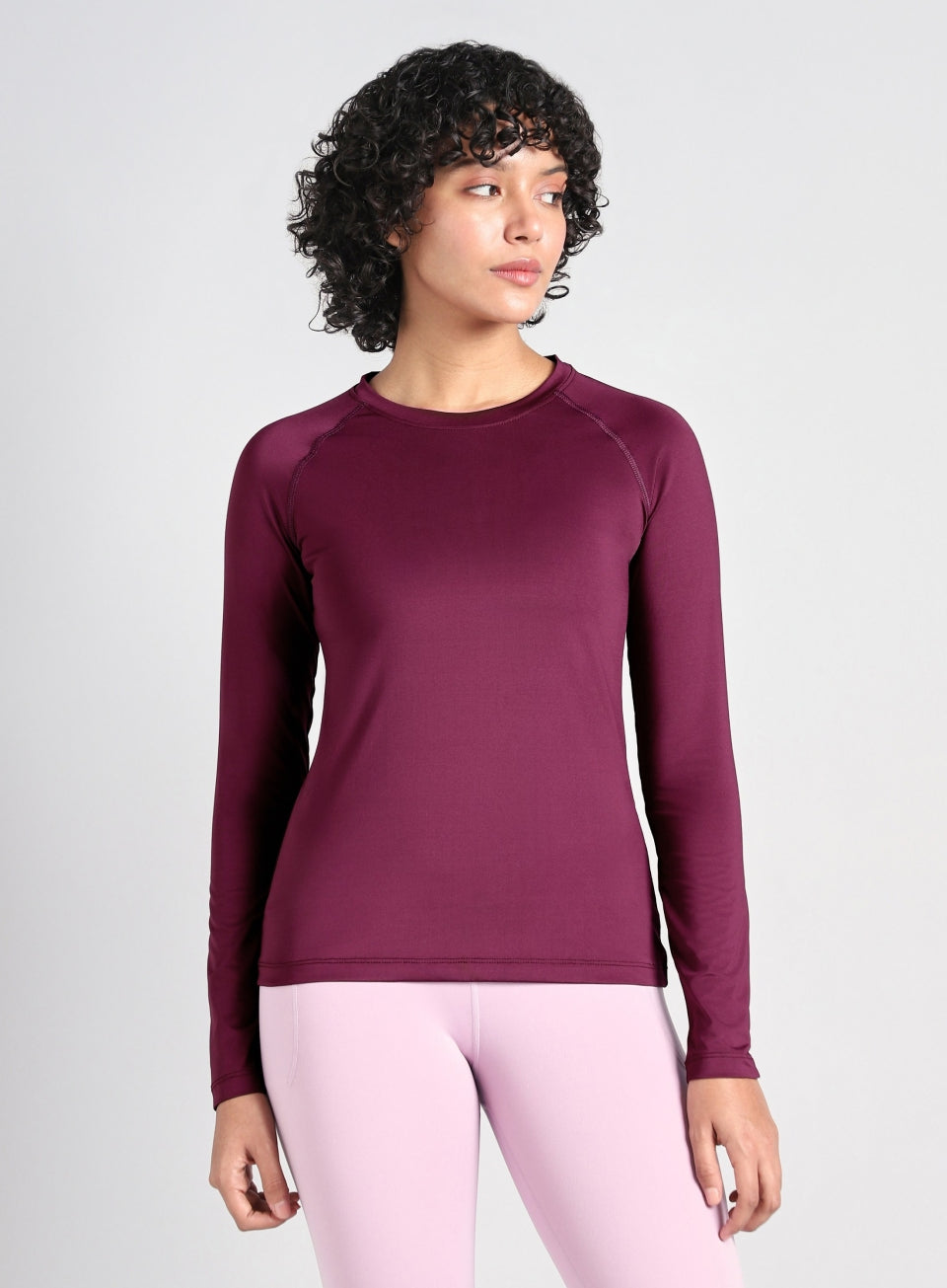 Women's Base Layer Wine Compression Running Top