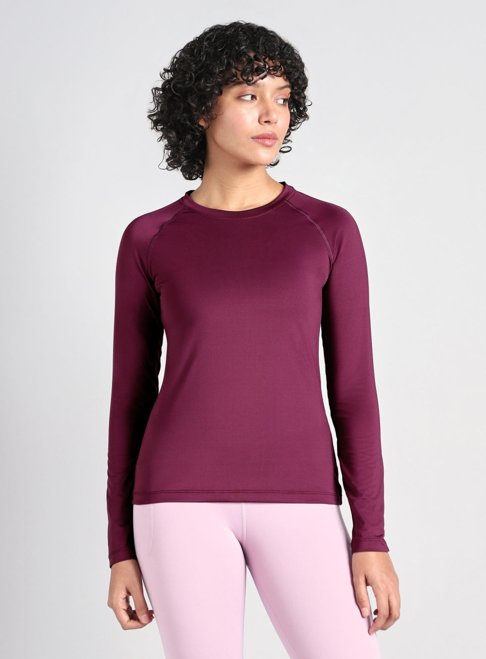 Women's Base Layer Wine Compression Running Top