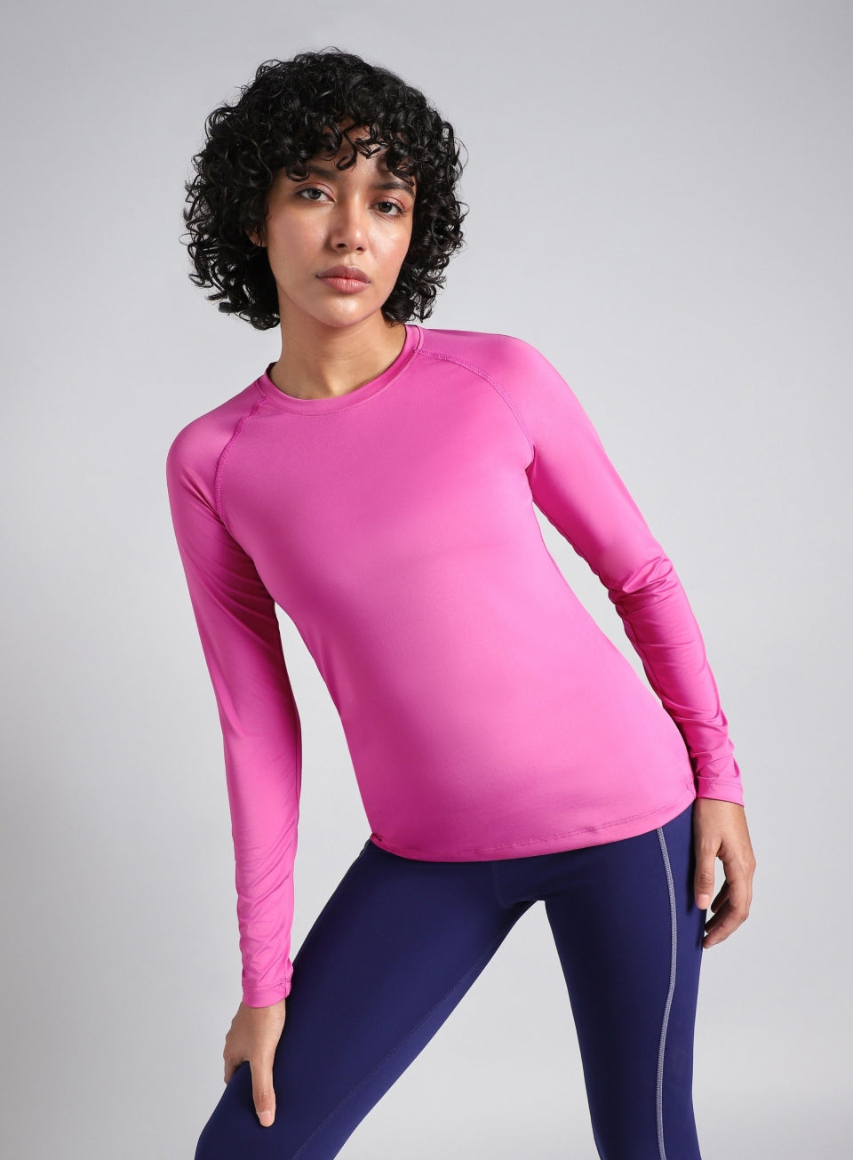 Women's Base Layer Pink Compression Running Top