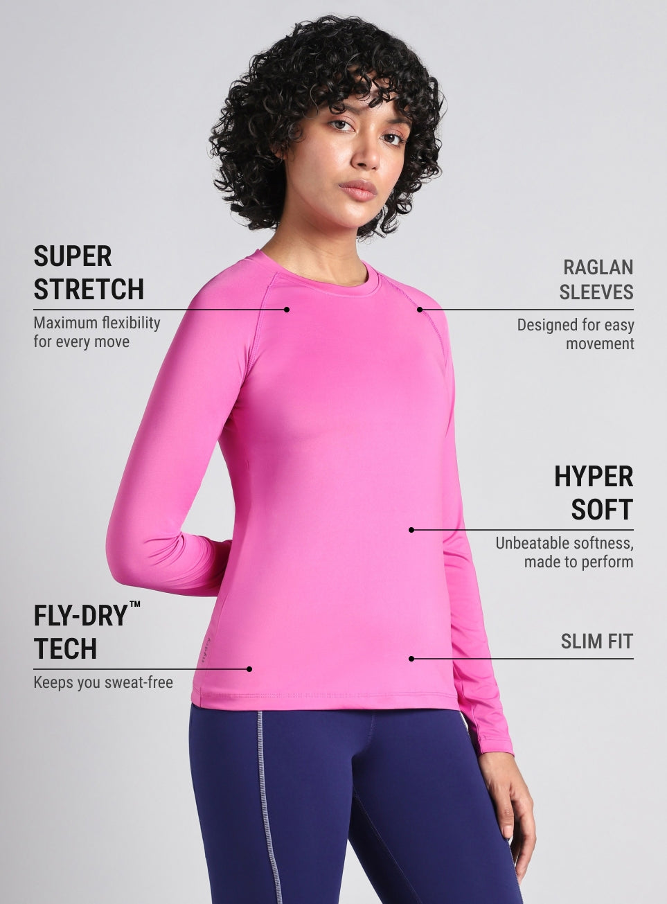 Women's Base Layer Pink Compression Running Top