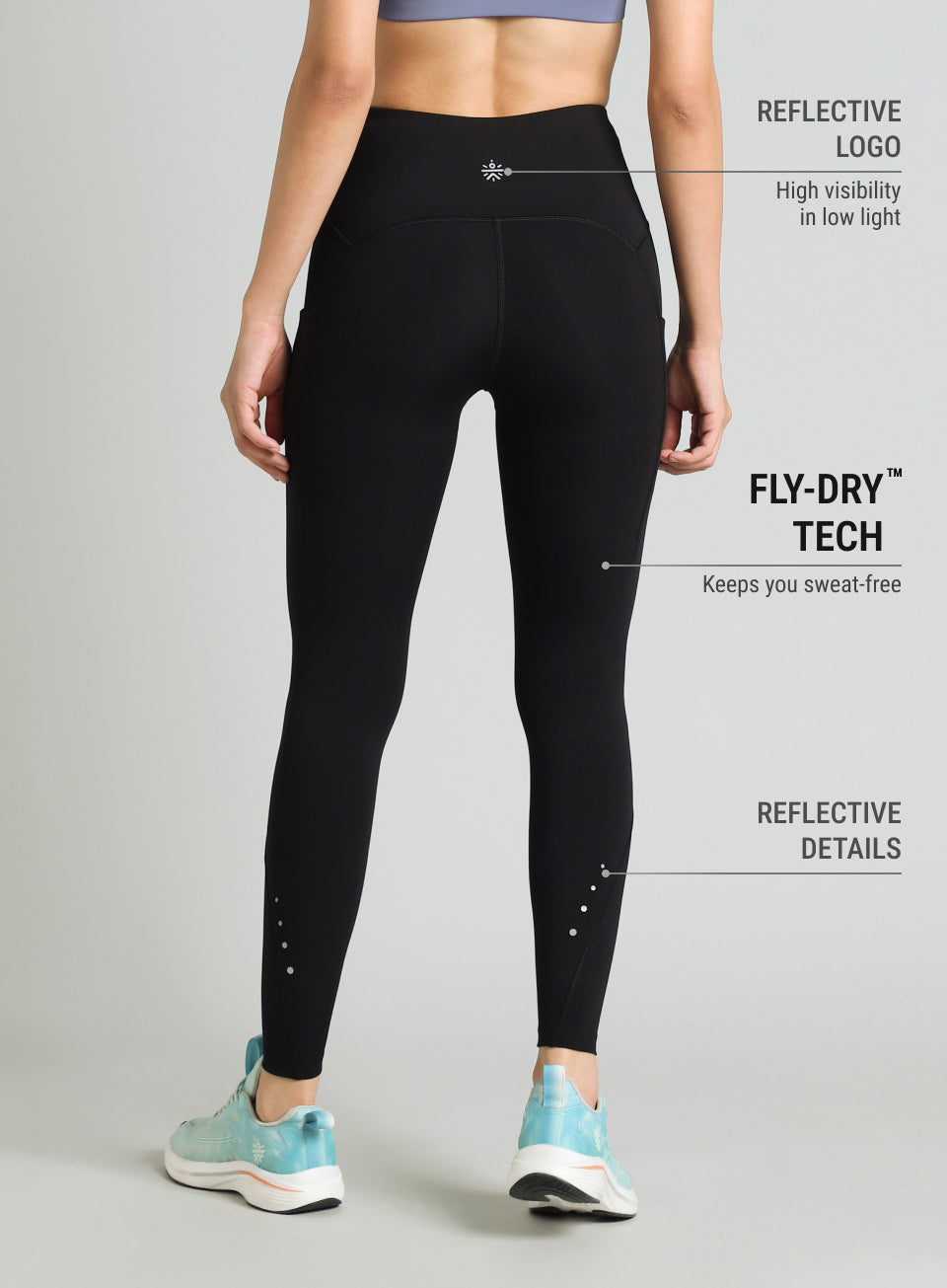 Women's Black Flow Form Yoga COMFlex Tights