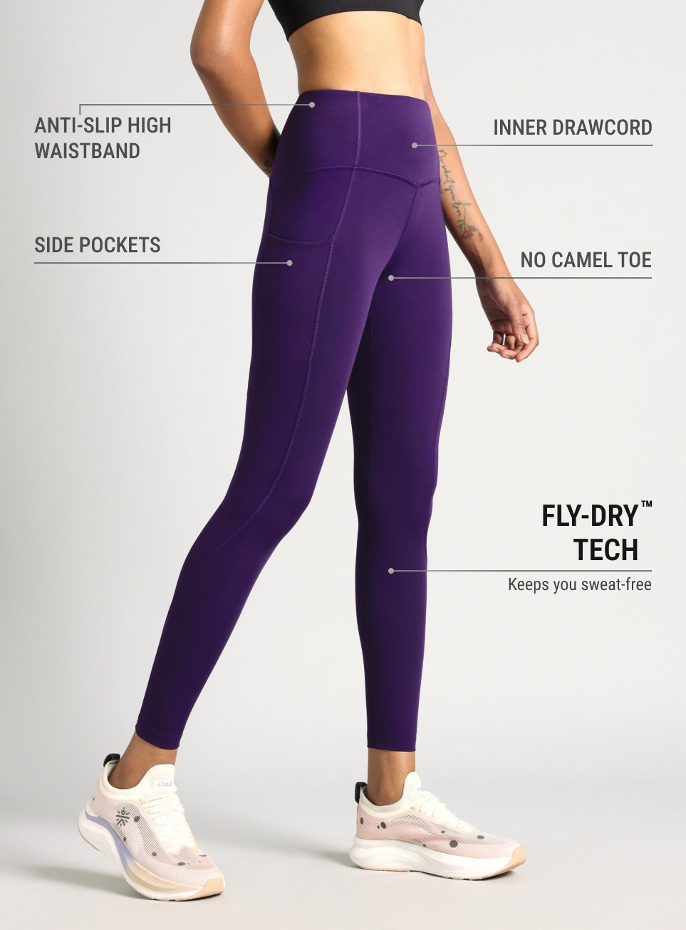 Women's Purple Flow Form Yoga COMFlex Tights