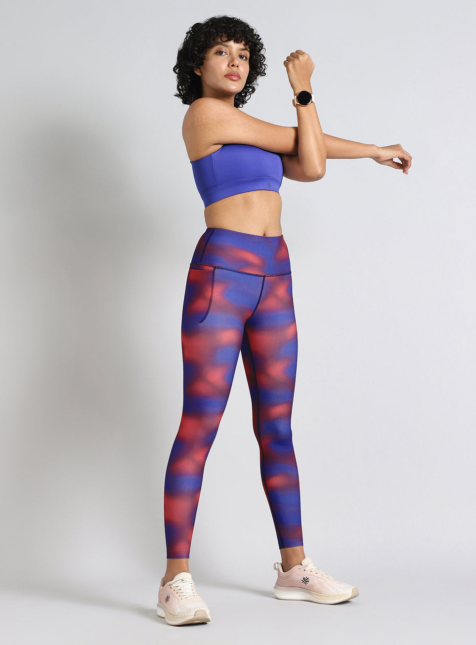 Women's Red Halo Print Running Tights