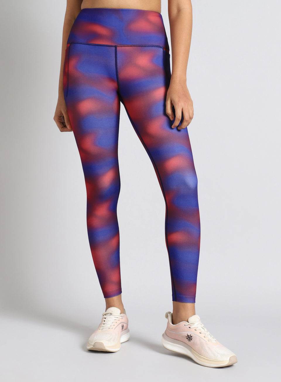 Women's Red Halo Print Running Tights
