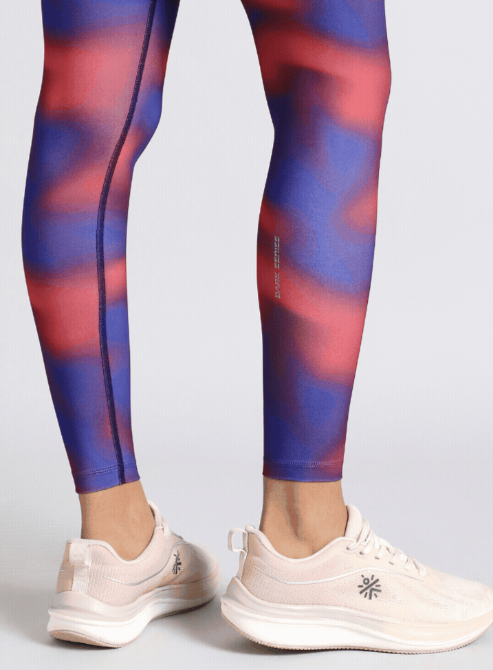 Women's Red Halo Print Running Tights