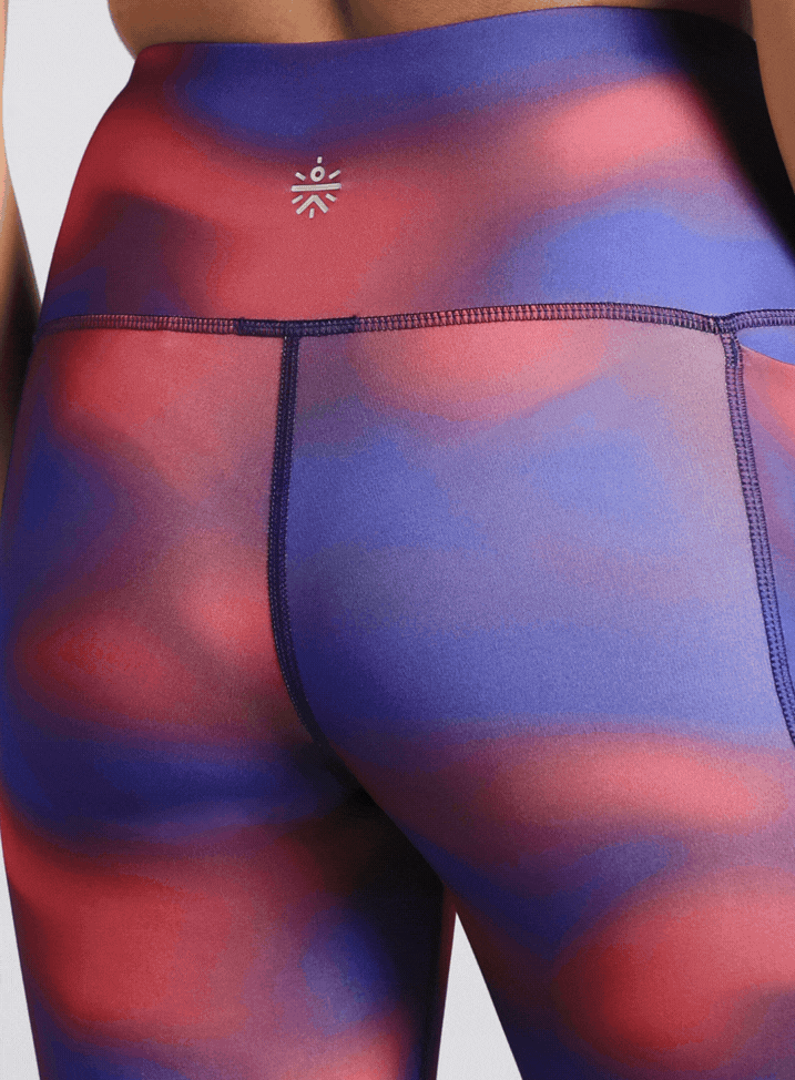 Women's Red Halo Print Running Tights