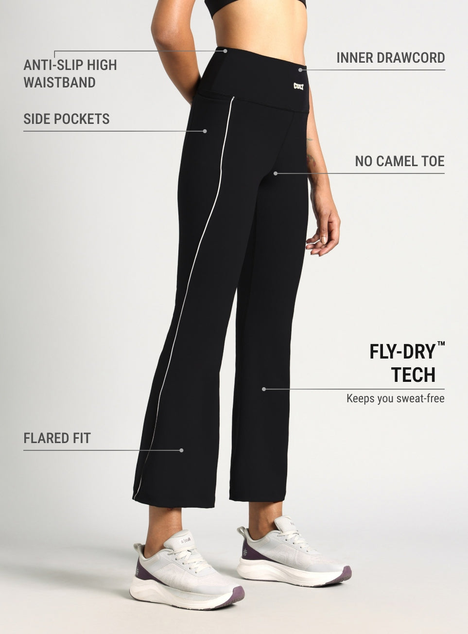 Women's Black Combat Training COMflex Training Flarepants