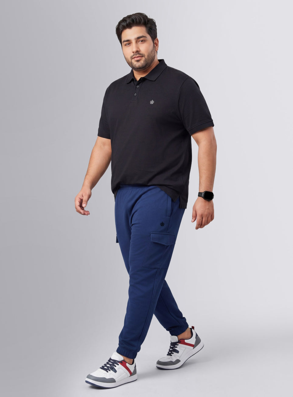 Men's Navy Move All Day Plus Size Cargo Joggers