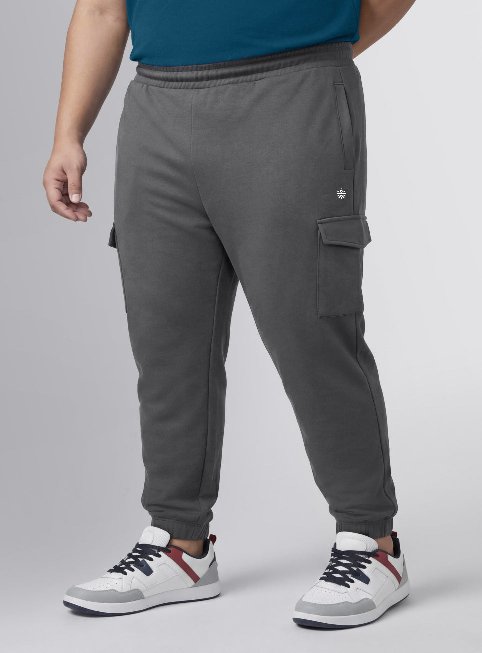Men's Grey Move all Day Plus Size Cargo Joggers