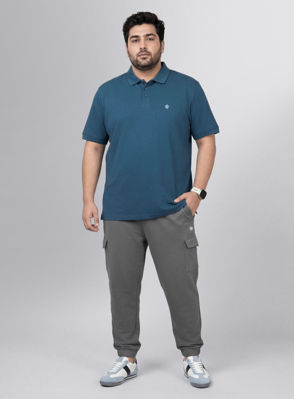 Men's Grey Move all Day Plus Size Cargo Joggers