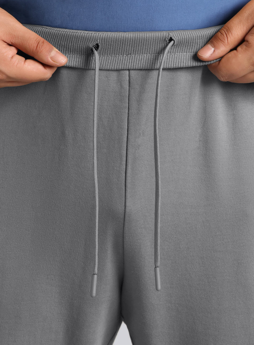 Men's Grey Contrast Panel Plus Size Shorts