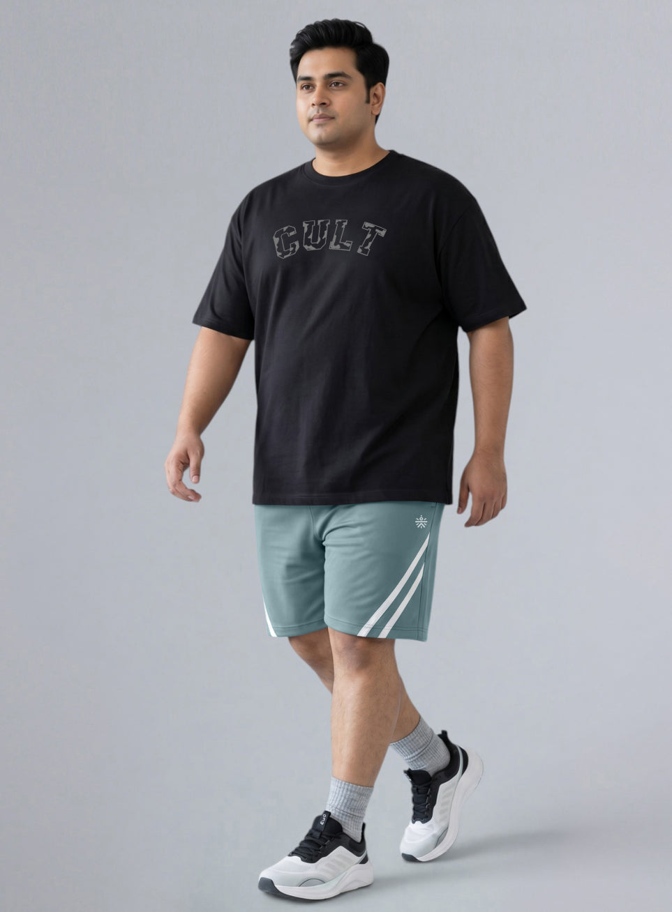Men's Blue Contrast Panel Shorts