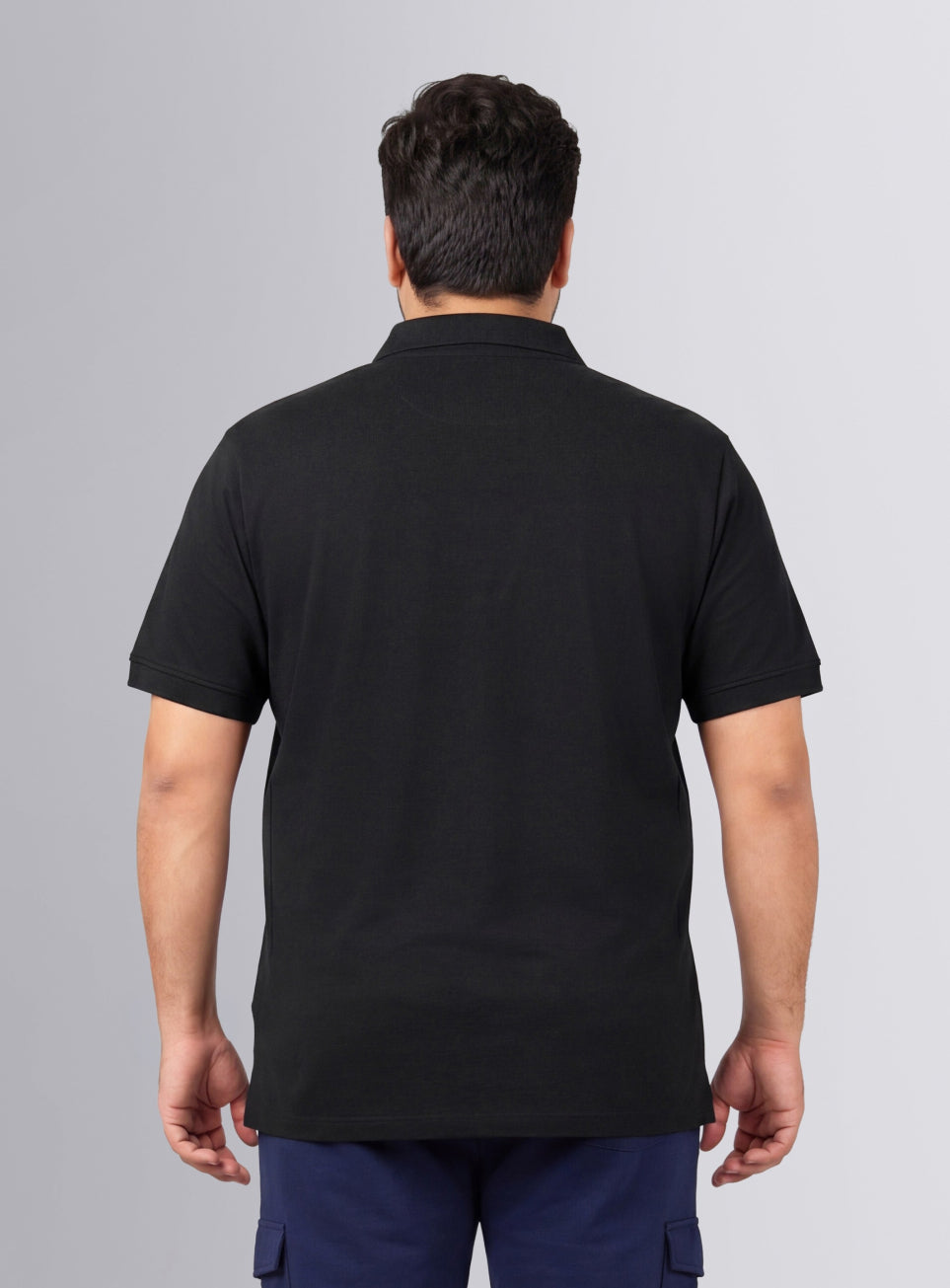 Men's Black All Day Play Plus Size Polo T-shirt