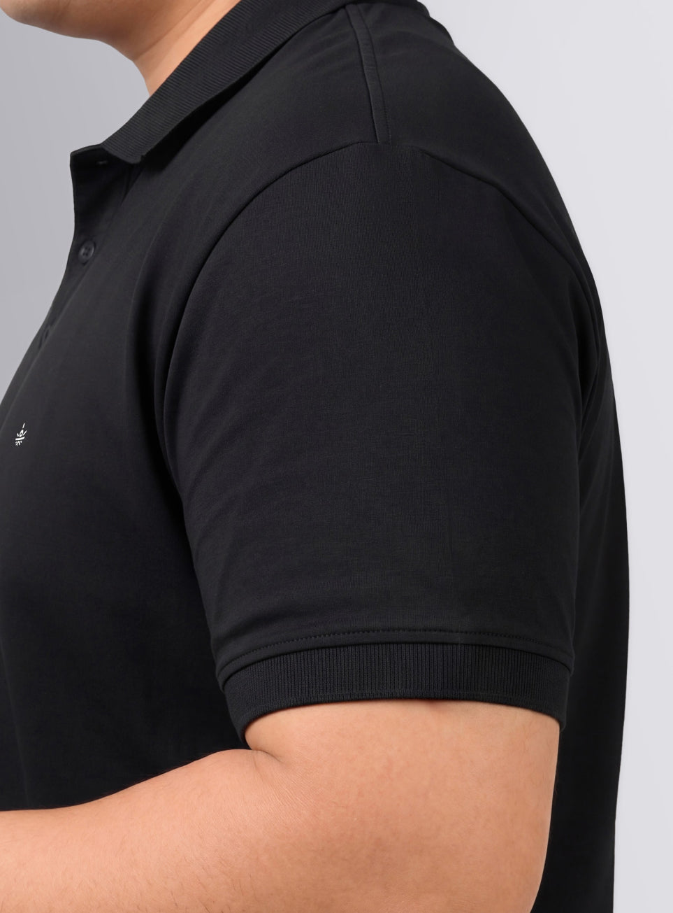 Men's Black All Day Play Plus Size Polo T-shirt
