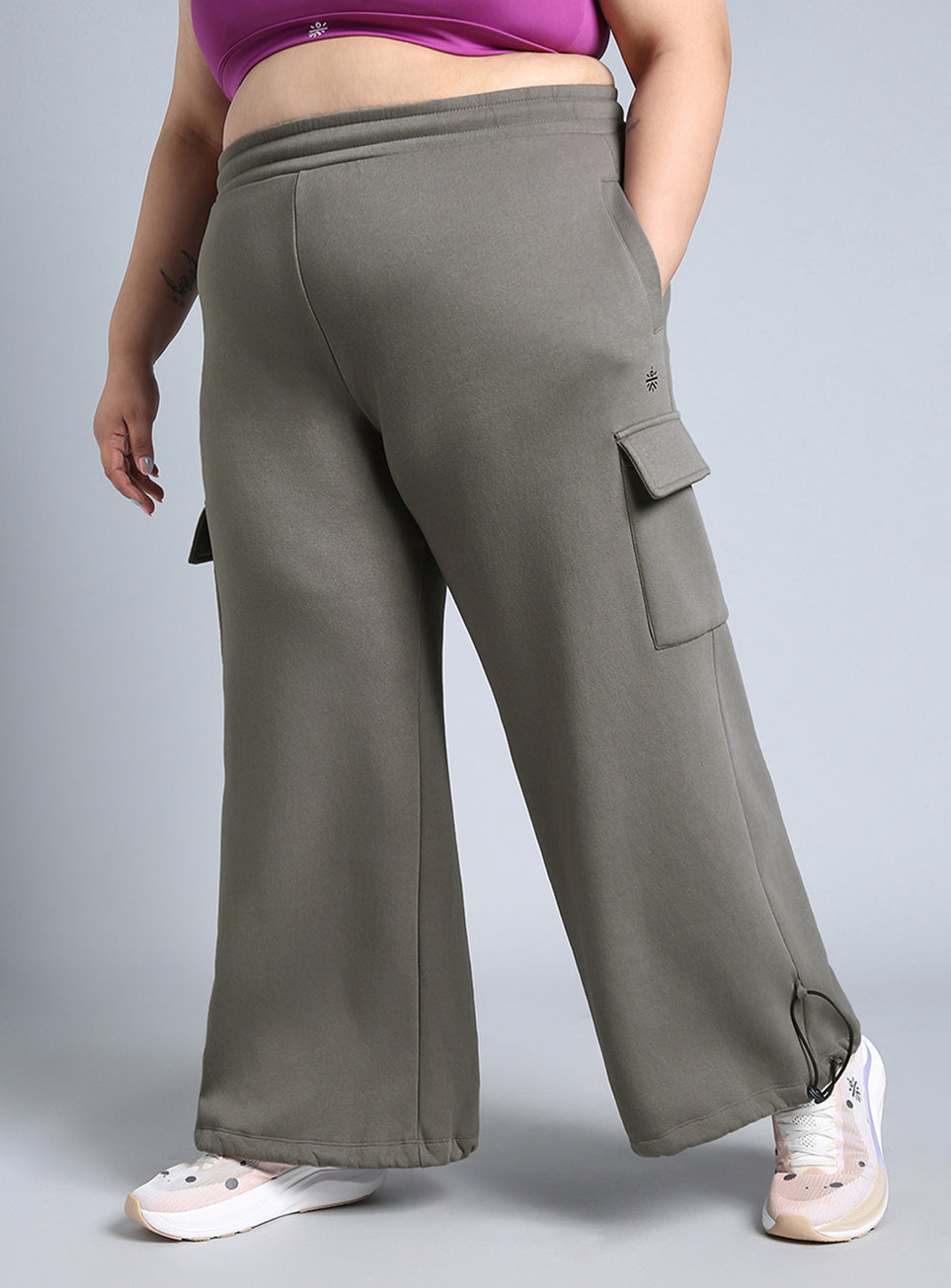 Women's Grey Plus Size Utility Joggers