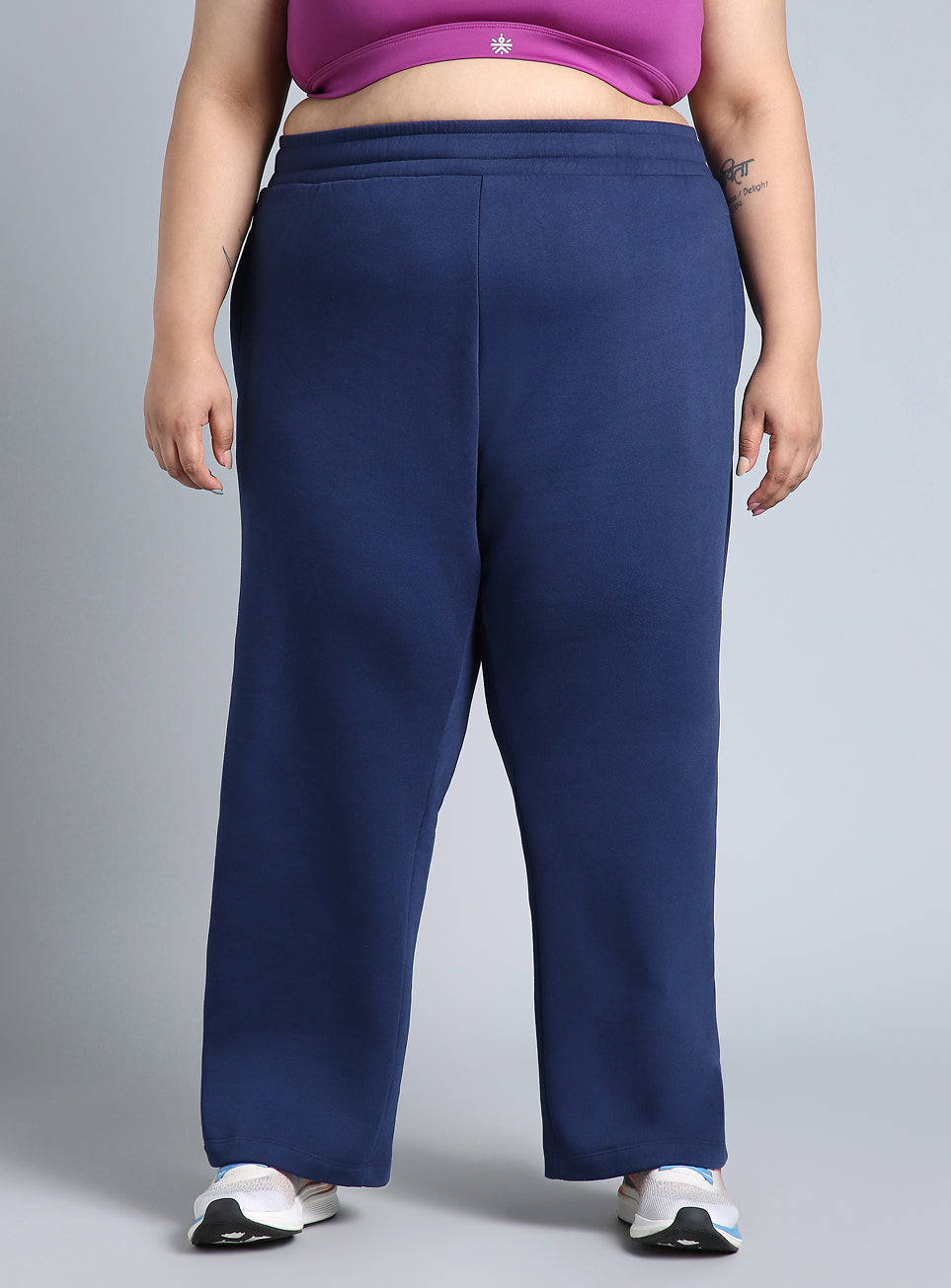 Women's Blue Plus Size Athleisure Trackpants