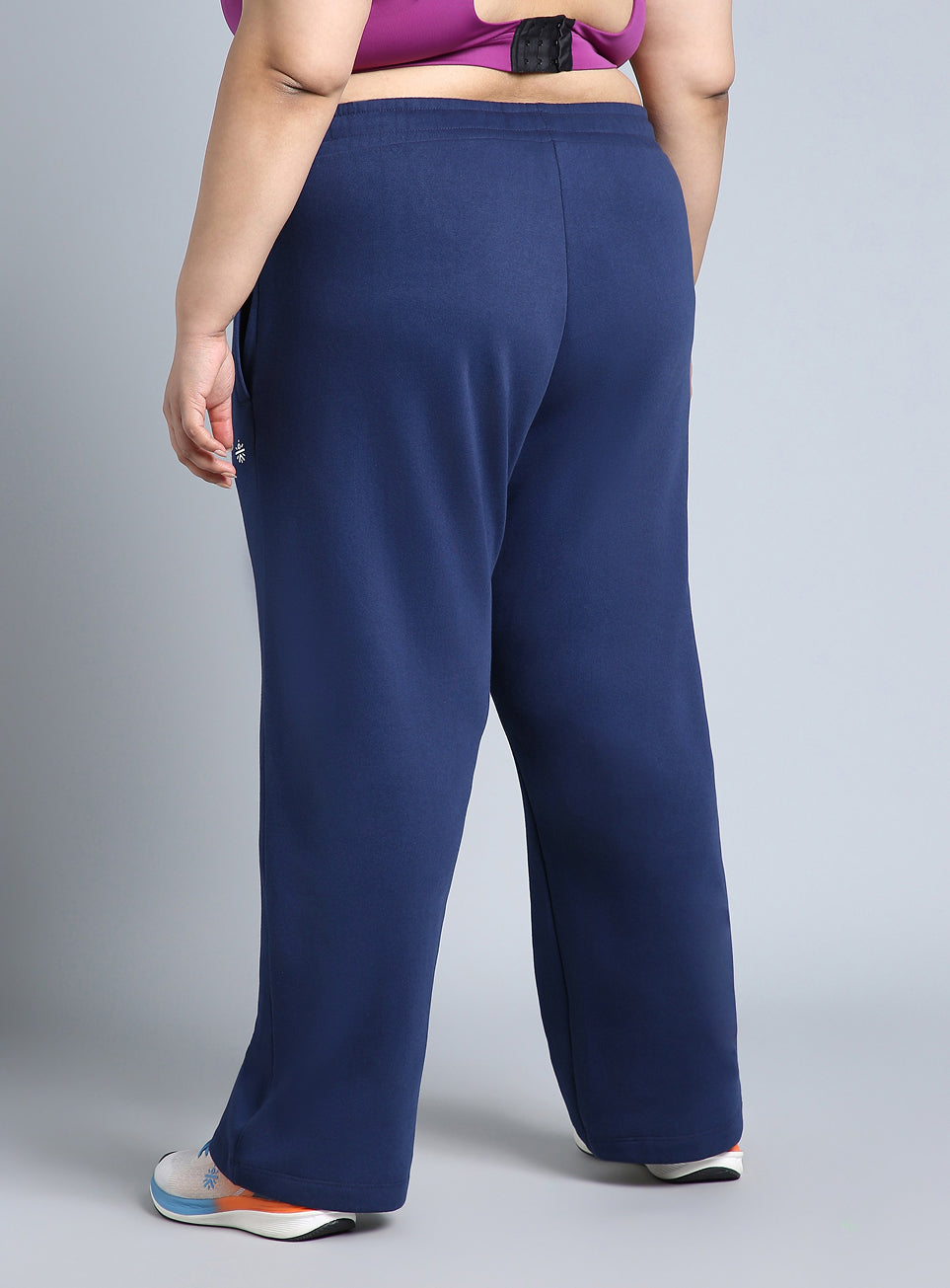 Women's Blue Plus Size Athleisure Trackpants