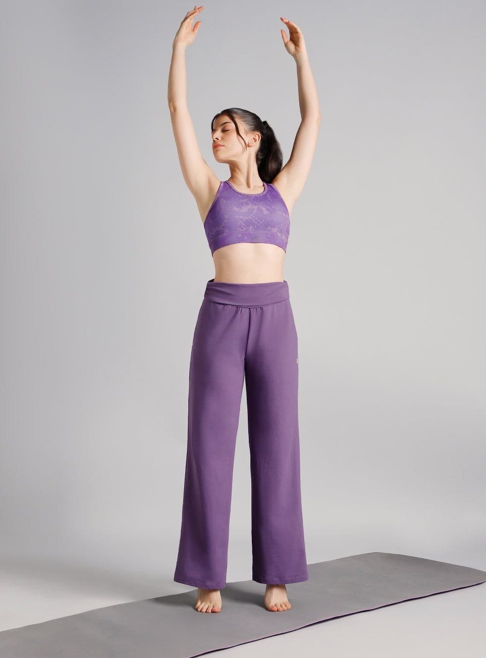 Women's Purple Flow Form Yoga Wide Leg Pants