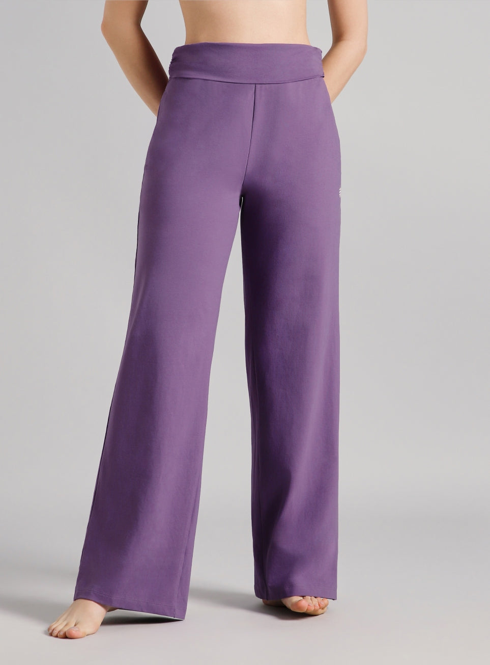 Women's Purple Flow Form Yoga Wide Leg Pants