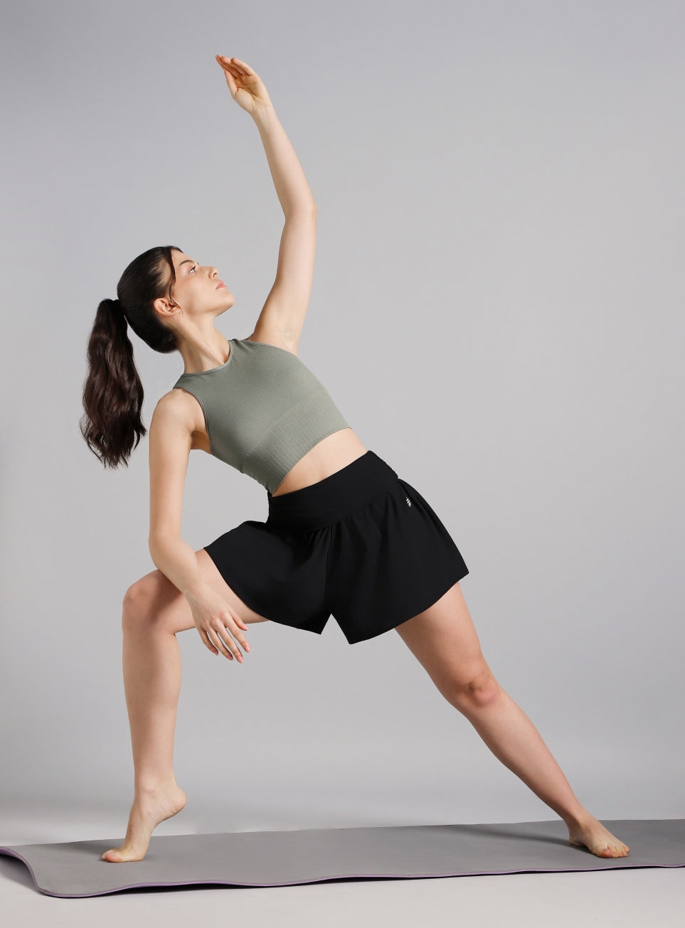 Women's Black Flow Form Yoga Shorts