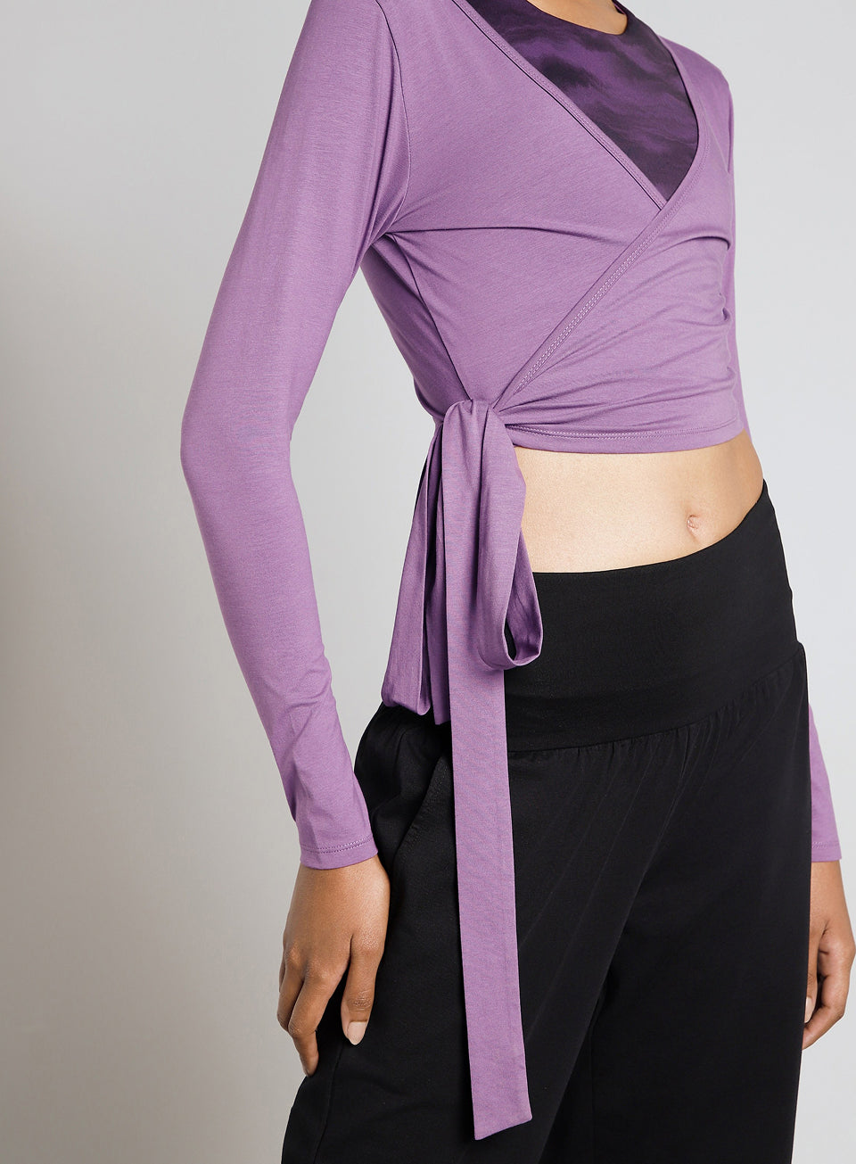 Women's Purple Back Wrap Around Flow Yoga Tank