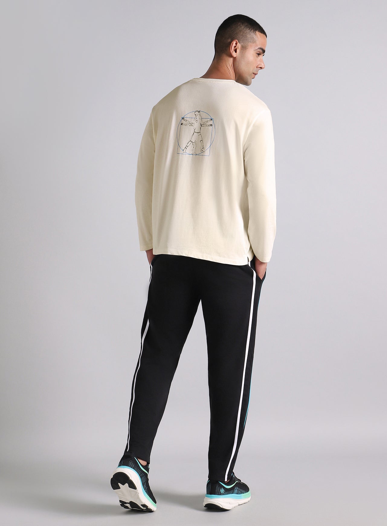 Men's Off-White V-man Relaxed Fit Full Sleeve T-shirt